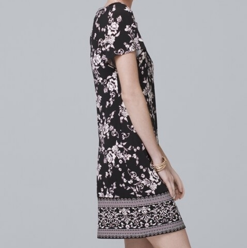 White House Black Market Floral Knit Shift Dress - Picture 2 of 14